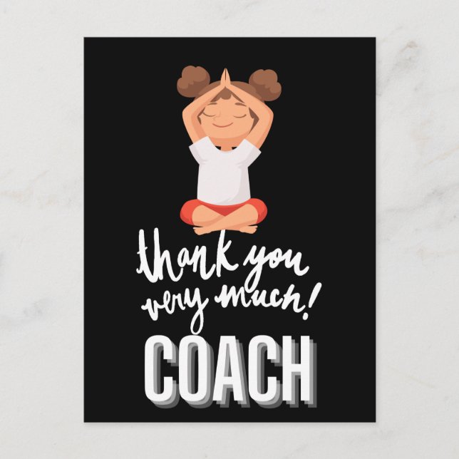 Thank you very much coach with yoga namaste  postcard (Front)