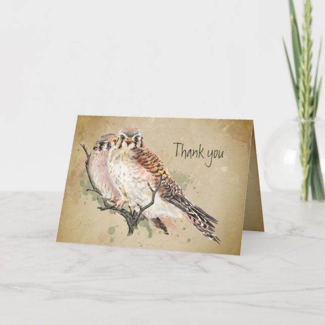 Thank You Very Much Kestrel Falcon  Bird Card (Front)