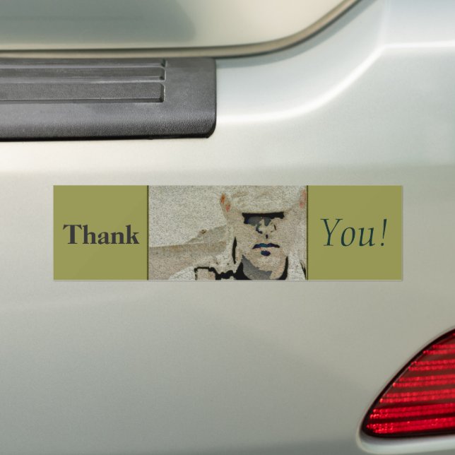 Thank You! - Veteran Bumper Sticker (On Car)