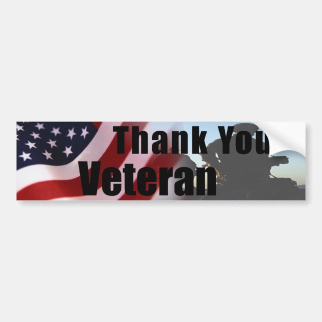 Thank You Veteran Bumper Sticker (Front)