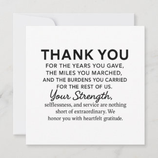 Thank You Veteran  Card