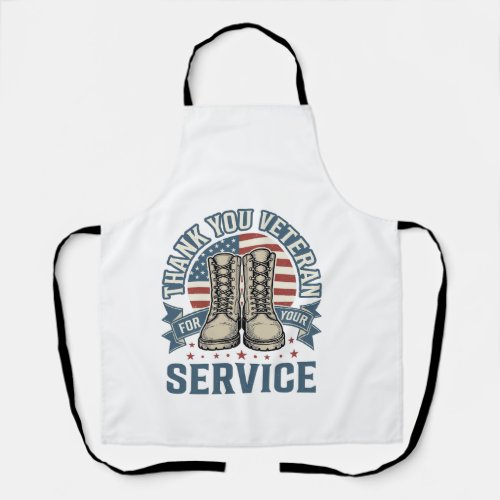 Thank You Veteran Patriotic Boots Service Shirt_1 Apron