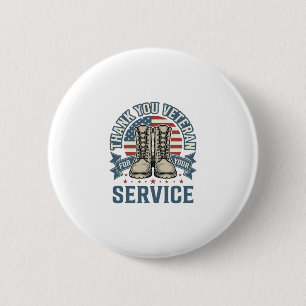 Thank You Veteran Patriotic Boots Service Shirt_1 Button