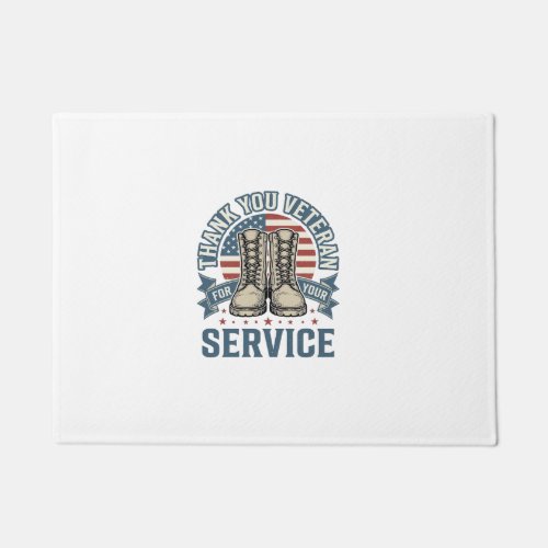 Thank You Veteran Patriotic Boots Service Shirt_1 Doormat