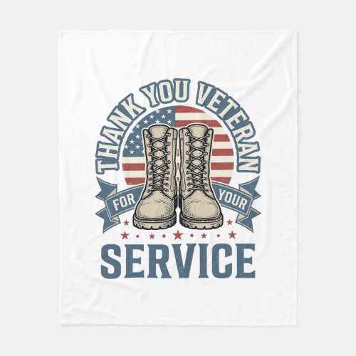 Thank You Veteran Patriotic Boots Service Shirt_1 Fleece Blanket