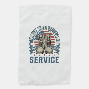 Thank You Veteran Patriotic Boots Service Shirt_1 Garden Flag