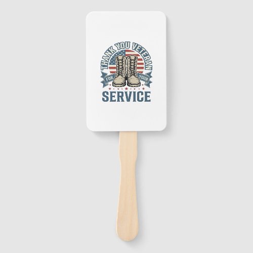 Thank You Veteran Patriotic Boots Service Shirt_1 Hand Fan