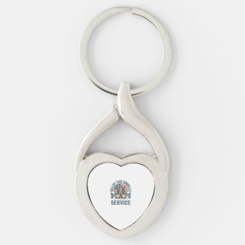 Thank You Veteran Patriotic Boots Service Shirt_1 Keychain