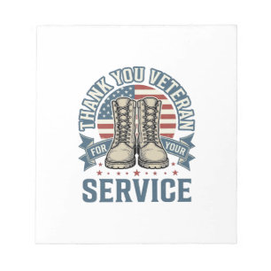 Thank You Veteran Patriotic Boots Service Shirt_1 Notepad