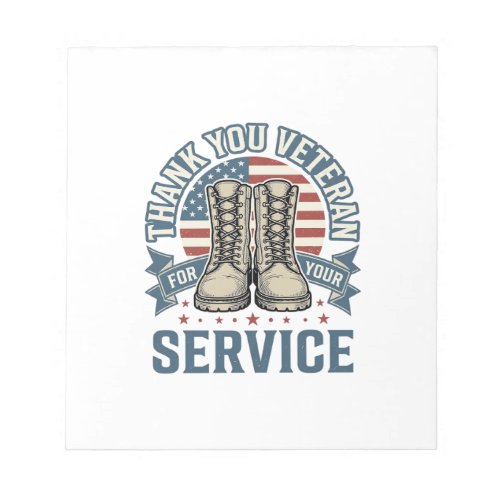Thank You Veteran Patriotic Boots Service Shirt_1 Notepad