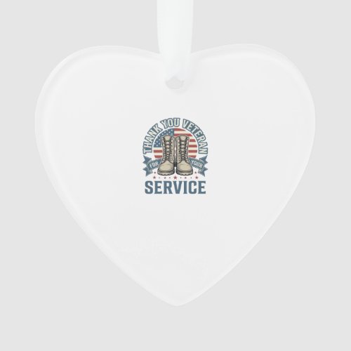 Thank You Veteran Patriotic Boots Service Shirt_1 Ornament