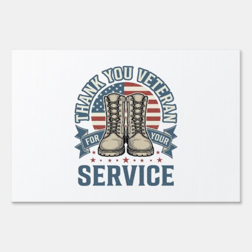 Thank You Veteran Patriotic Boots Service Shirt_1 Sign