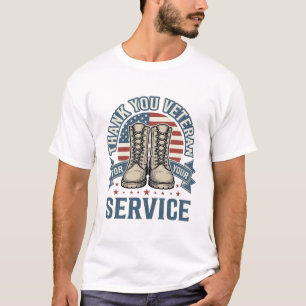 Thank You Veteran Patriotic Boots Service Shirt_1 T-Shirt