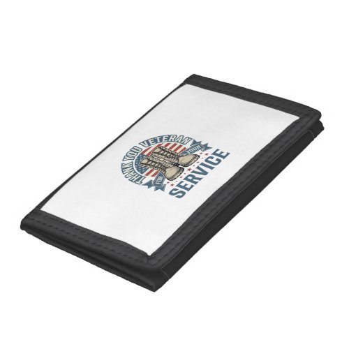 Thank You Veteran Patriotic Boots Service Shirt_1 Trifold Wallet