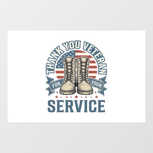 Thank You Veteran Patriotic Boots Service Shirt_1 Window Cling