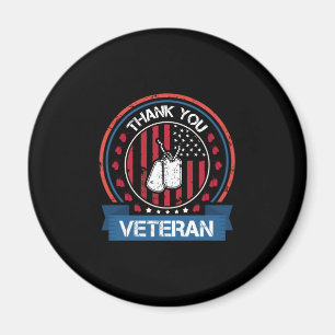 Thank You Veteran   Patriotic Military Tribute Magnet