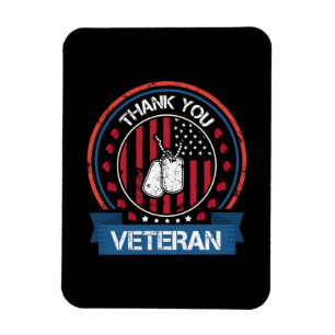 Thank You Veteran Patriotic Military Tribute Magnet