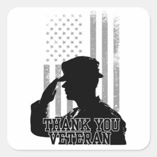 Thank You Veteran Square Sticker