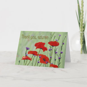 Thank you Veteran with Poppies Card