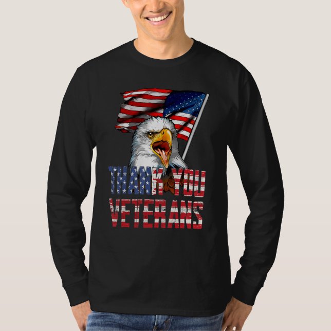 Thank You Veterans American Eagle US Flag for 4th  T-Shirt (Front)