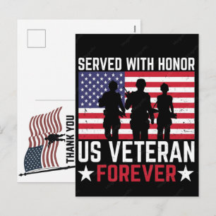 Thank You Veterans American Flag Memorial Day Holiday Postcard