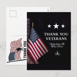 Thank You Veterans American Flag Memorial Day Holiday Postcard