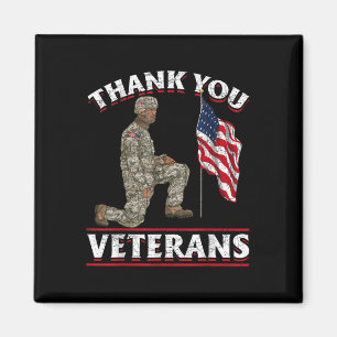 Thank You Veterans American Us Flag Soldier Memori Magnet
