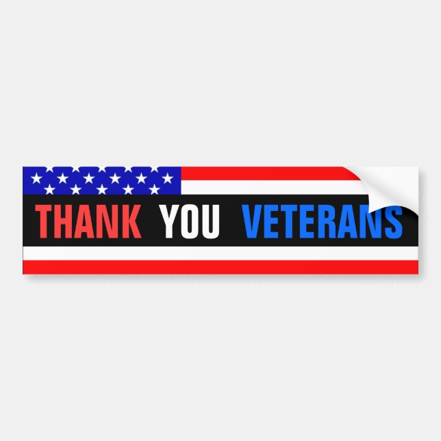 Thank You Veterans! Bumper Sticker (Front)