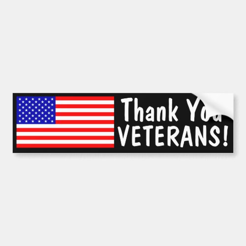 Thank You Veterans Bumper Sticker