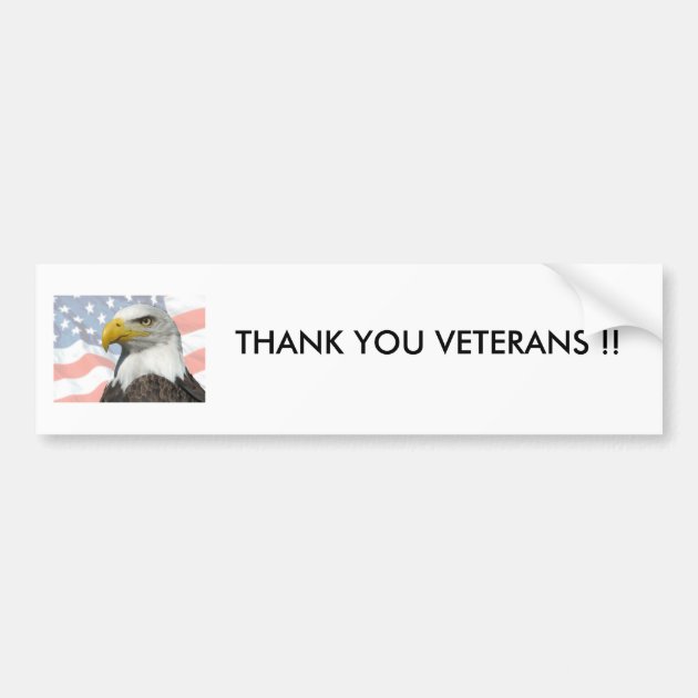 THANK YOU VETERANS BUMPER STICKER | Zazzle