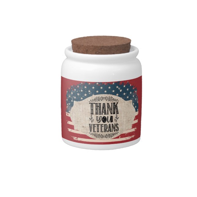 Thank You Veterans Candy Jar (Front)