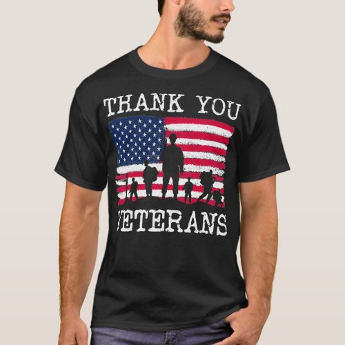 Thank you veterans combat boots flower veteran day T_Shirt