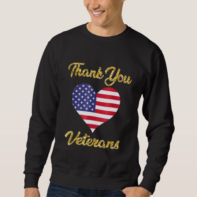 Thank You Veterans Combat Boots Poppy Flower Veter Sweatshirt (Front)