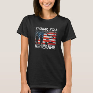 Thank You Veterans Combat Boots Poppy Flower Veter T-Shirt