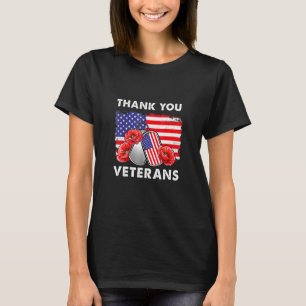 Thank You Veterans Combat Boots Poppy Flower Veter T-Shirt