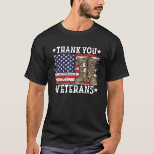 Thank You Veterans Combat Boots Veteran Day Americ T-Shirt