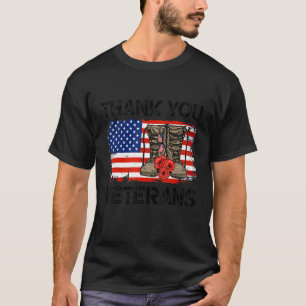 Thank You Veterans Combat Boots Veteran Day Americ T-Shirt