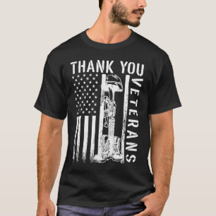 Thank You Veterans Combat Boots Veterans Day Ameri T-Shirt