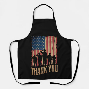 Thank You Veterans Day American Flag Vintage Apron