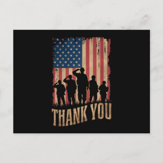 Thank You Veterans Day American Flag Vintage Holiday Postcard