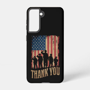 Thank You Veterans Day American Flag Vintage Samsung Galaxy S21 Case