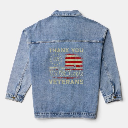 Thank You Veterans Day Memorial Day Partiotic  Denim Jacket