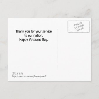 Thank You Veterans Day Postcard | Zazzle