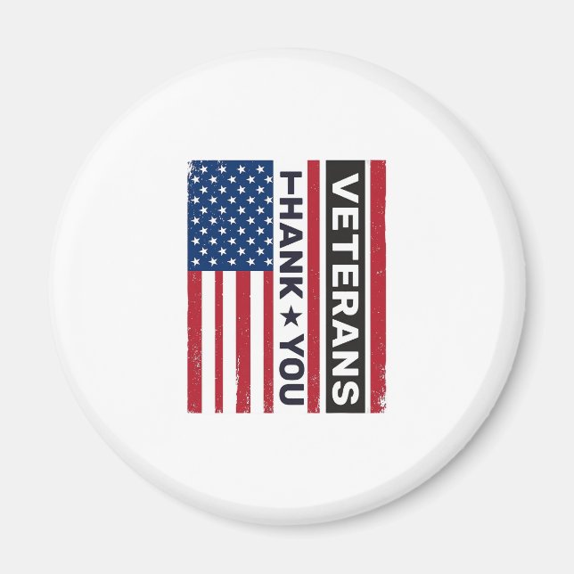 Thank You Veterans Distressed Flag Vector Design_1 Magnet (Front)