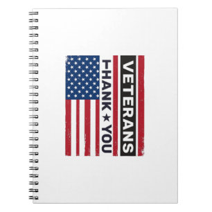 Thank You Veterans Distressed Flag Vector Design_1 Notebook
