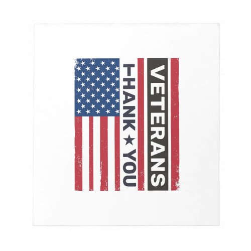 Thank You Veterans Distressed Flag Vector Design_1 Notepad