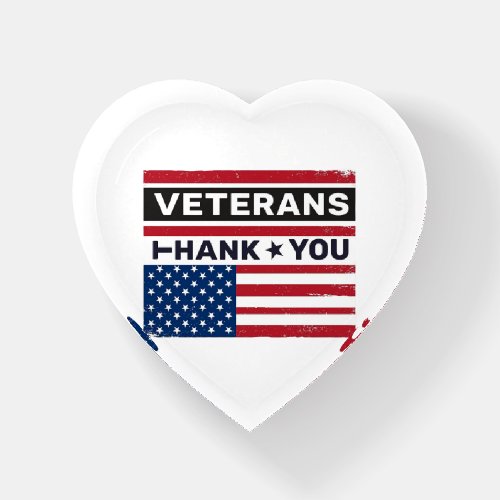 Thank You Veterans Distressed Flag Vector Design_1 Paperweight