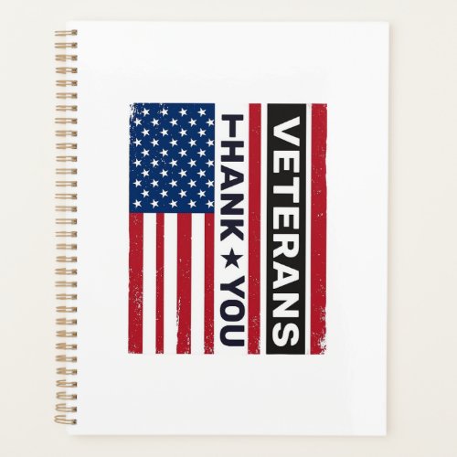 Thank You Veterans Distressed Flag Vector Design_1 Planner