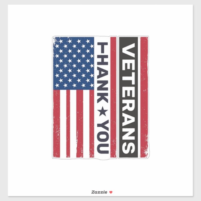 Thank You Veterans Distressed Flag Vector Design_1 Sticker (Sheet)