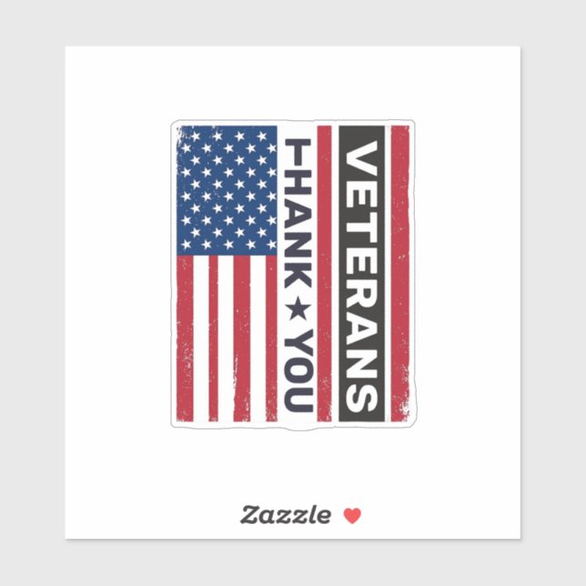 Thank You Veterans Distressed Flag Vector Design_1 Sticker (Sheet)